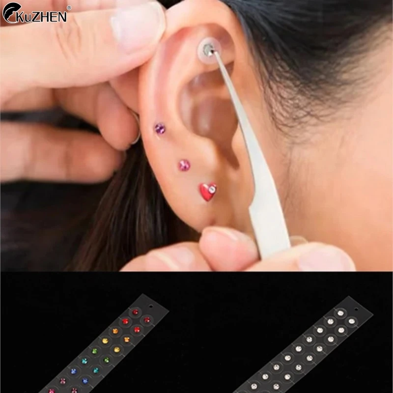 20Pcs Ear Care Seeds Acupuncture Auricular Disposable Ear Stickers Massage Therapy Needle Patch Auricular Auriculotherapy