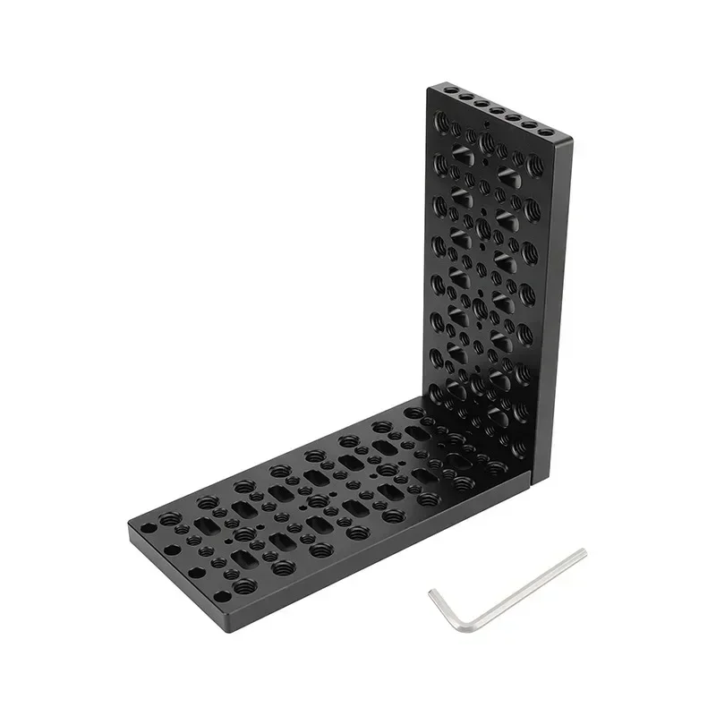 Soporte en L para cámara, placa de queso con orificios de rosca de 1/4 "-20 y 3/8"-16 y orificios de localización ARRI para cabeza de trípode de cámara DSLR