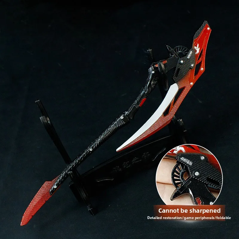 28cm Reaper Sickle Anime Figure Game Peripheral Metal Model Craftsmanship Desktop Decoration Ornaments Birthday Gift Toys
