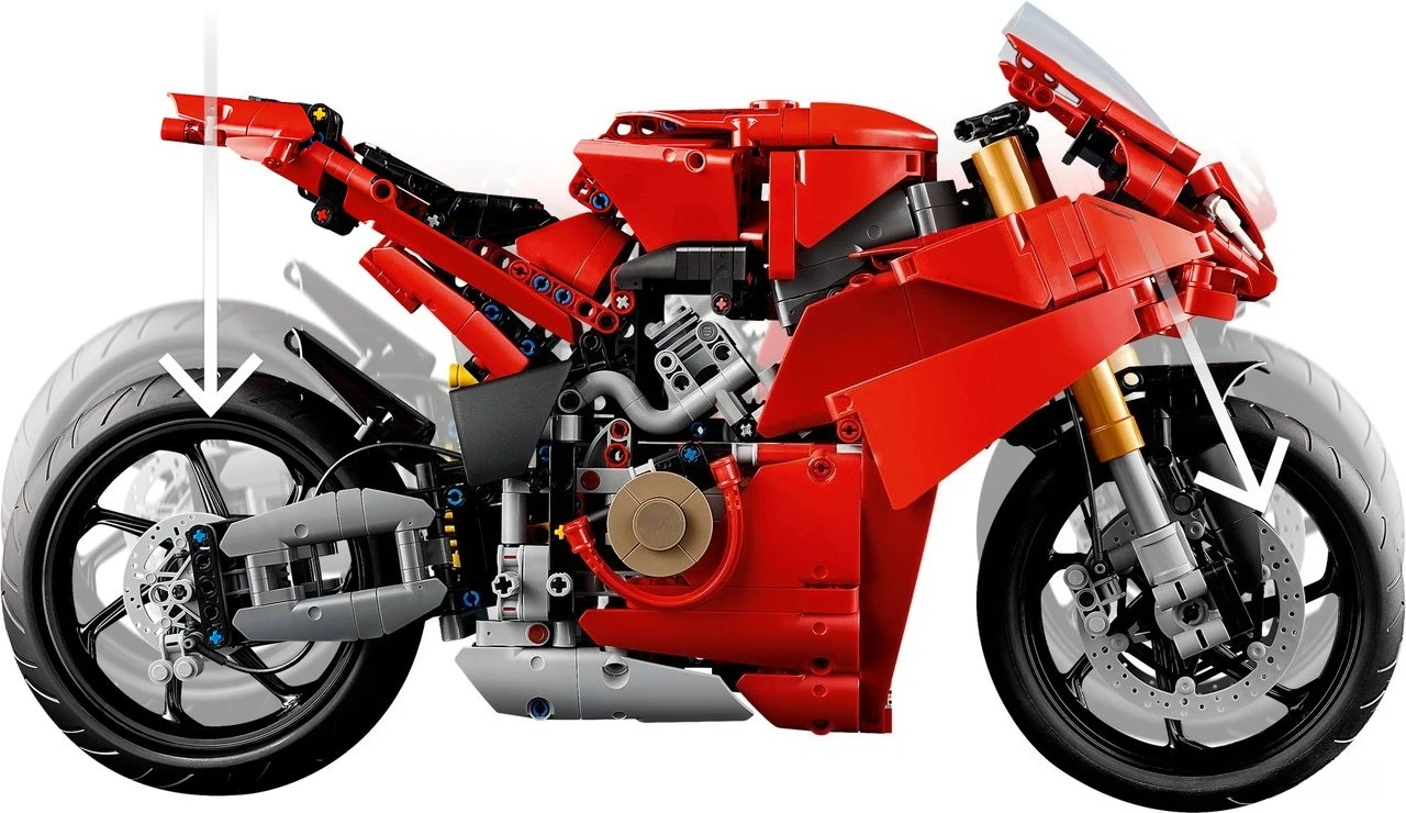 Red Motorcycle Building Blocks Sets Compatible With Legoed Particles Suitable For Christmas Gifts 42202