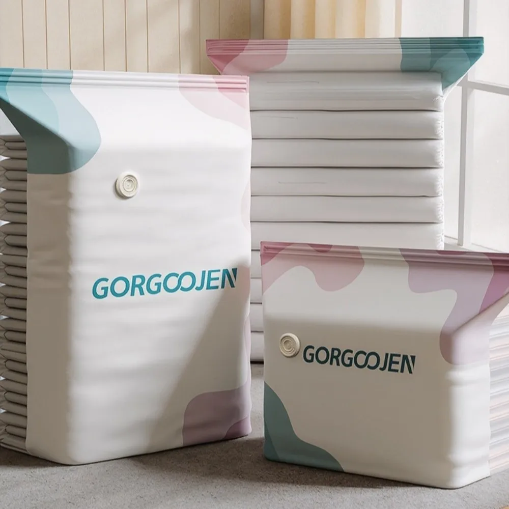 New Pump-Free Vacuum Storage Bags Plastic Reusable Clothes Storage Bags Large Size Space Saver Bed Sheets Organizer for Blankets