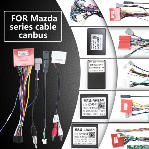 Imagen 1 del producto Para Mazda 2 3 5 6 8 cx-7 cx-3 CX-9 Rx-8 BT50 CX-4 AXELA MX-5 ISAMU PREMACY 323 Radio de coche Android DVD cable de 16 pines arnés caanbus