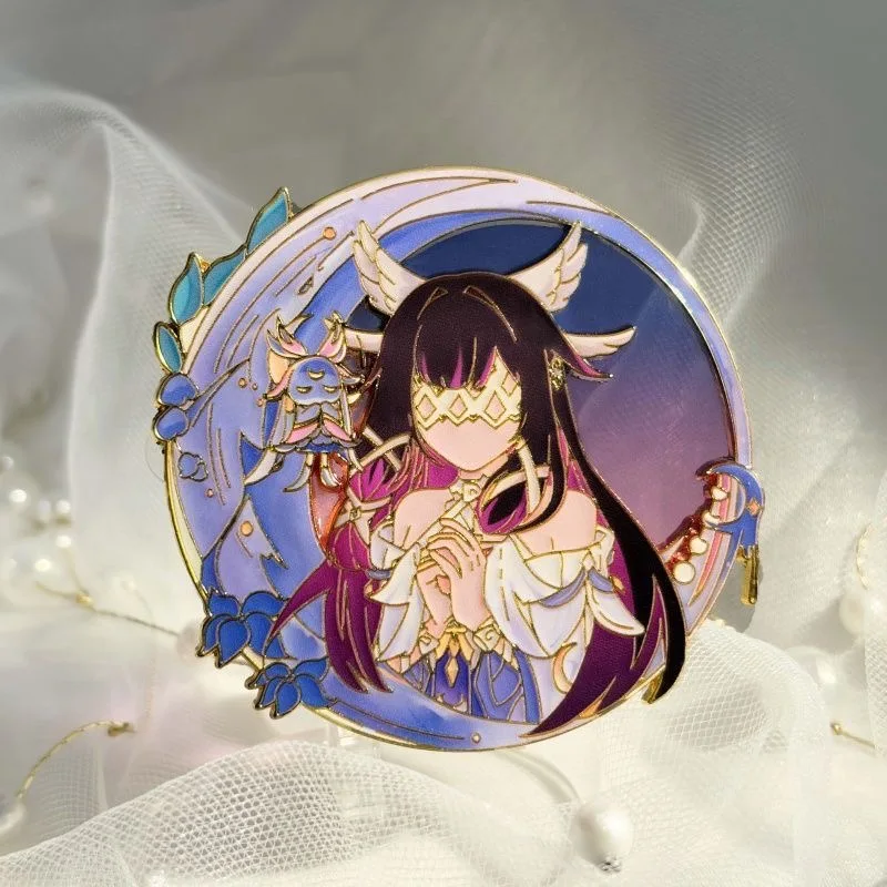 Genshin Impact Sandrone Cosplay-Anstecker Anime Columbina Varka Alice Klee Durin Halloween-Party-Kostüm-Accessoires Rucksack-Pins – Detail 18