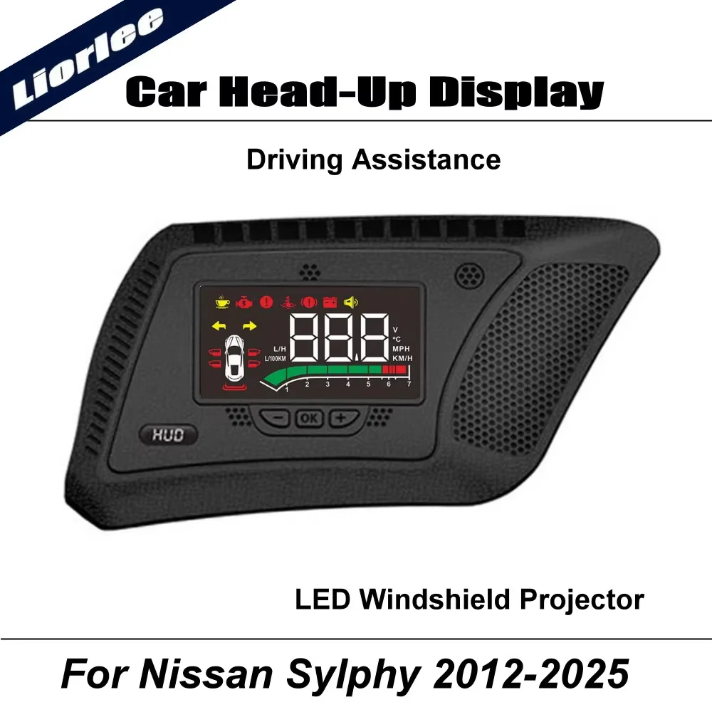 Car LED Projector For Nissan Sylphy Pulsar Sentra 2012-2025 HUD Head-Up Display Safe Driving Assistance Accessories