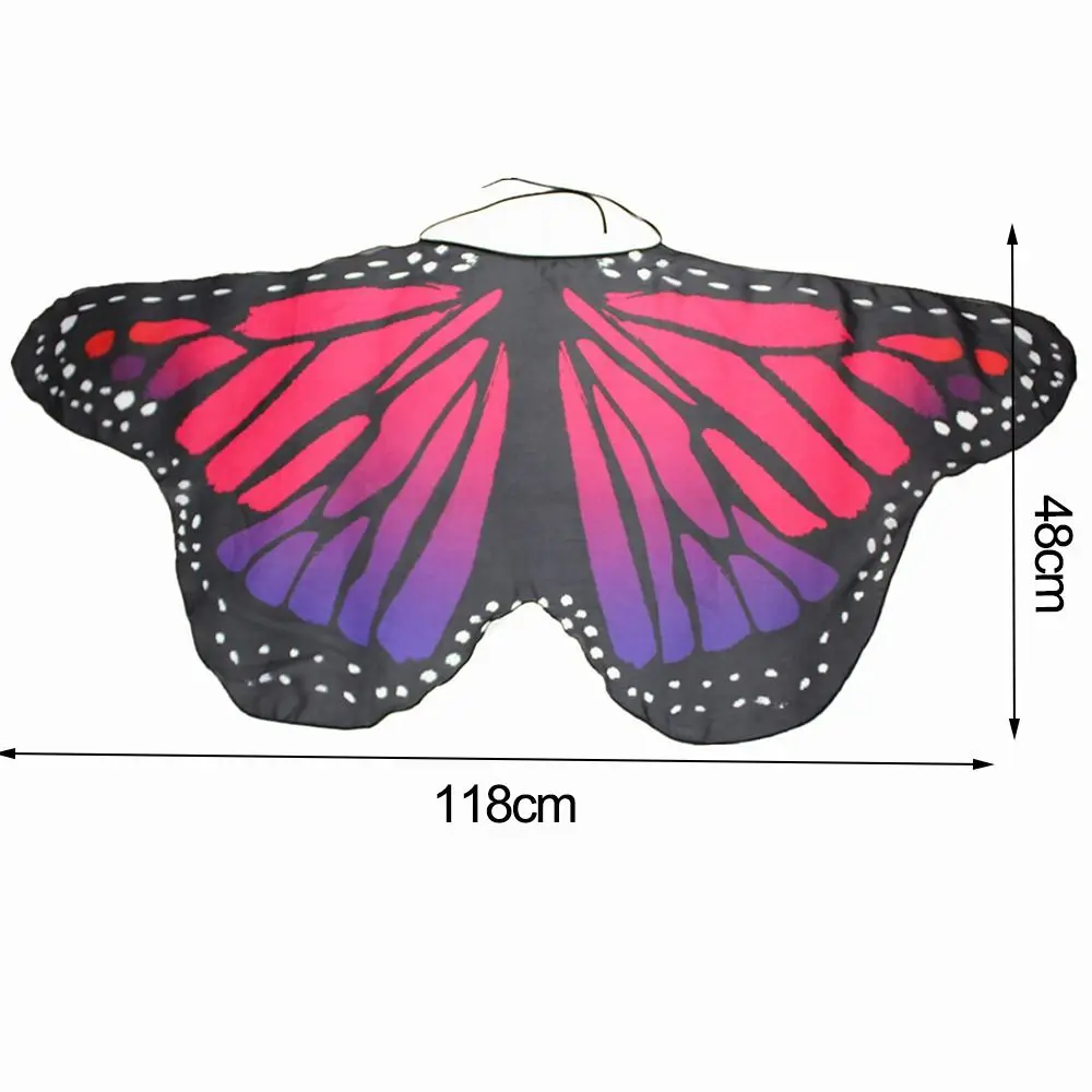 Colorful Butterfly Wings Shawl Poncho Scarf Ladies Fairy Cosplay Performance Accessories Shawl