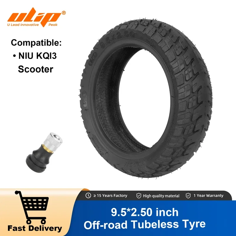 

Ulip 9.5x2.50 Off Road Tubeless Tire Non Slip for NIU KQI3 Scooter 9.5 Inch Butyl Rubber Explosion Proof 9.5x2.50 Tyres
