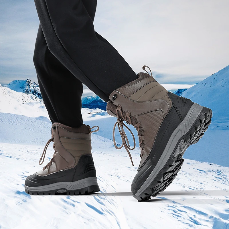 أحذية رجالية للدراجات النارية عالية الجودة مقاومة للماء ومضادة للرياح أحذية ركوب الخيل في الهواء الطلق أحذية المشي لمسافات طويلة المضادة للانزلاق أحذية المشي لمسافات طويلة الثلوج