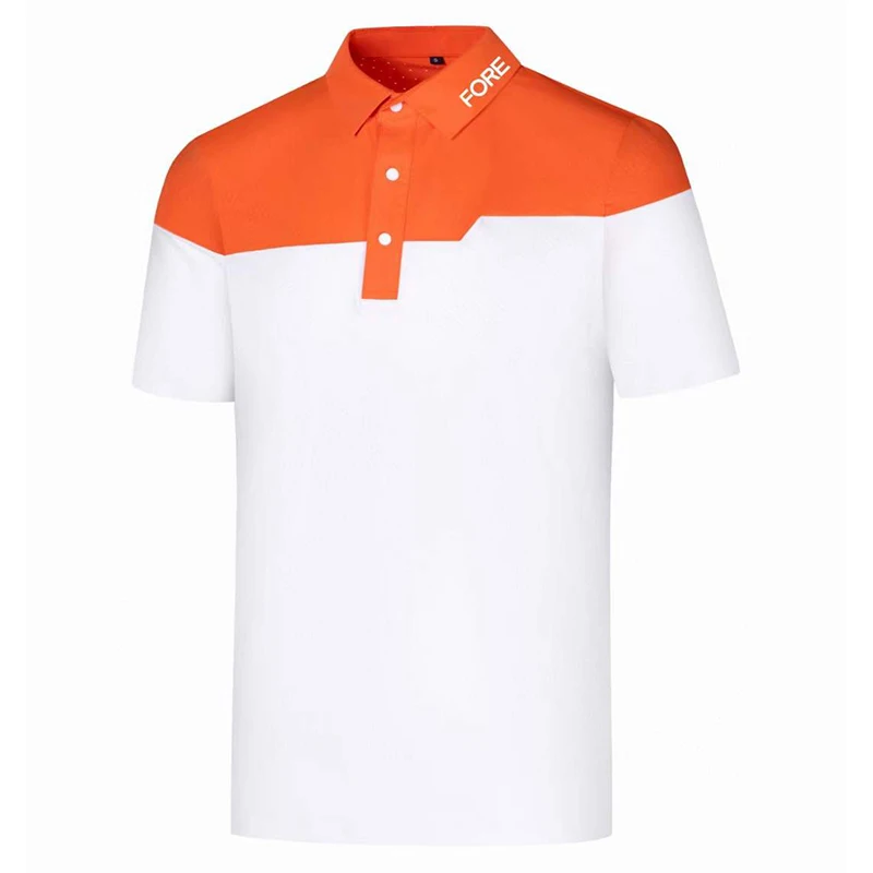 Men\'s Golf Outdoor Quick Drying Sports Shirt Summer New Comfortable Short Sleeved T-Shirt Versatile Contrast Color POLO Top