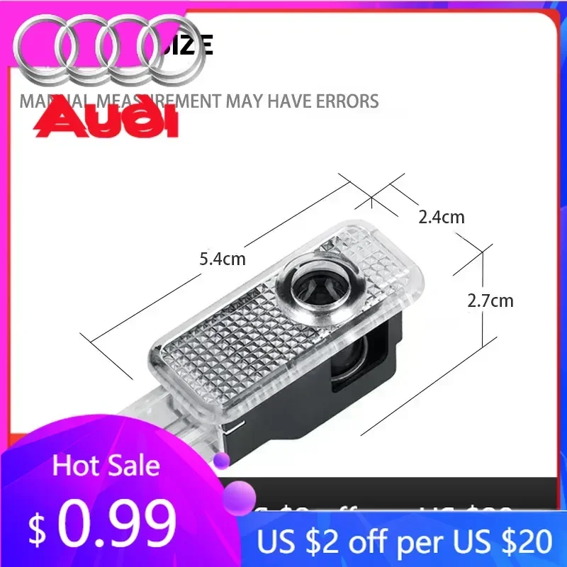 

Комплект из 2/4 светодиодных проекторов-подсветок в двери для Audi A1 A3 A4 A5 A6 Q7 TT B5 B6 B7 (горячая новинка)