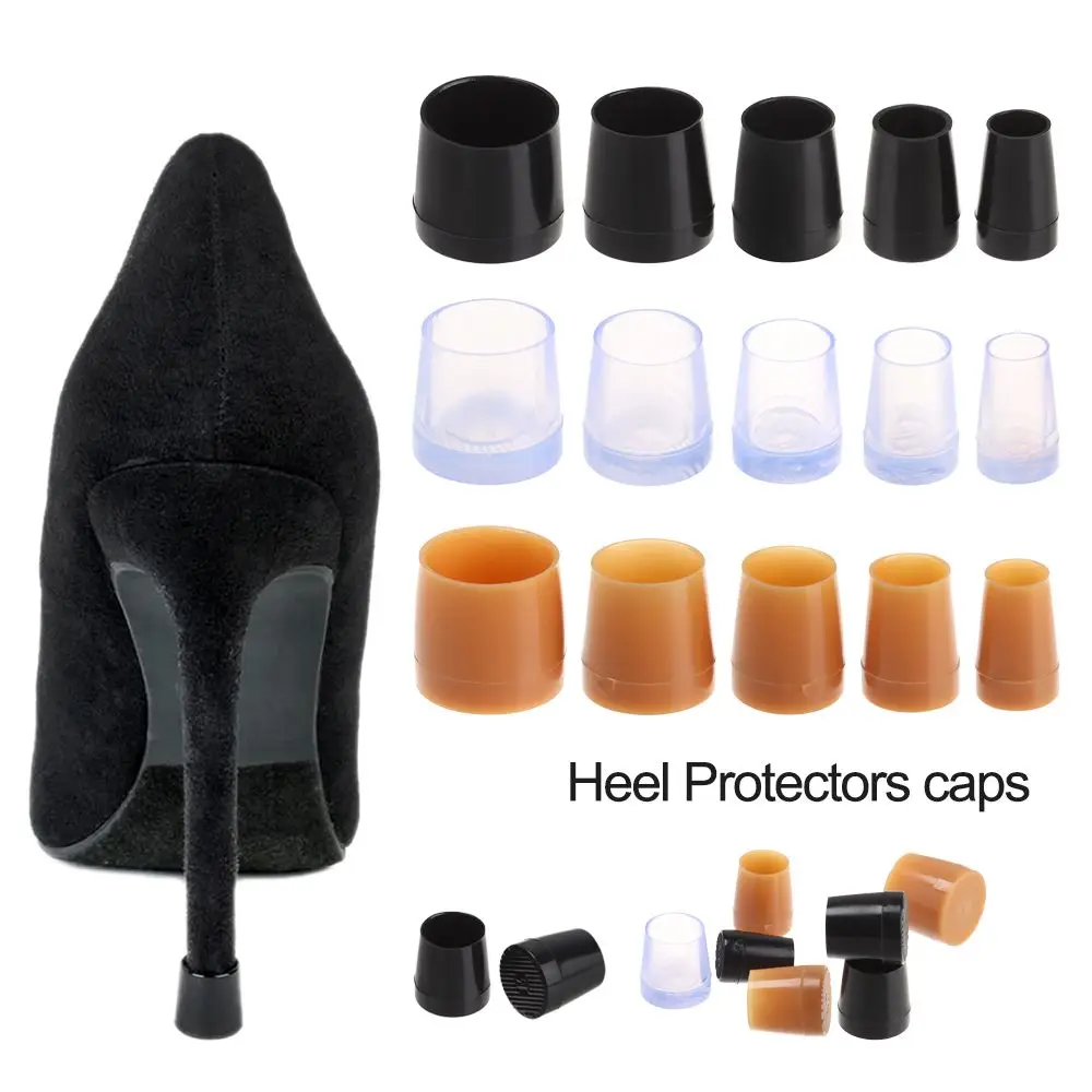 1pair Silencer Heel Protector  Woman High heels Protective Cover Round Shape Non-slip Wearable Heel Cover Shockproof Accessories