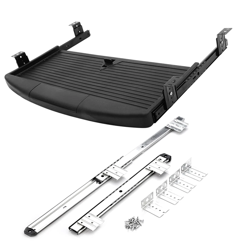 

HJ-Under Настольная пластина для хранения клавиатуры, ящик для клавиатуры, офисный держатель для клавиатуры, выдвижной органайзер для клавиатуры