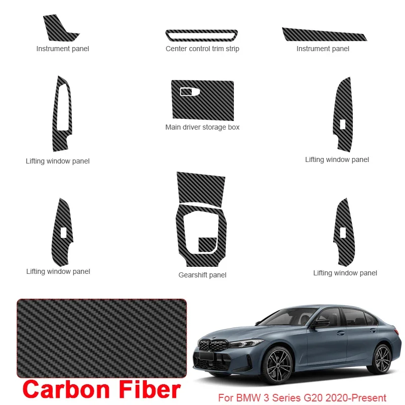

Автомобильная карбоновая черная внутренняя наклейка, подъемная оконная панель, наклейка, защитная пленка для внутренней двери, аксессуар для BMW 3 серии 2013-2025