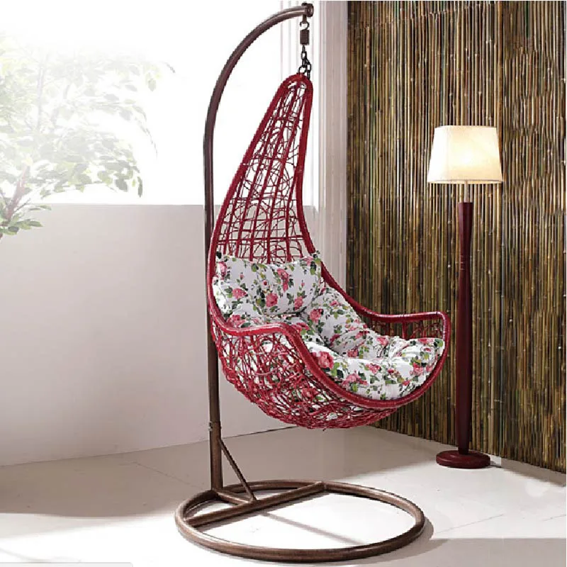 Best Loading Quantity 360 Sets Rattan Egg Chair Macrame Baby Swing with Big Size Cushion Indoor Swing