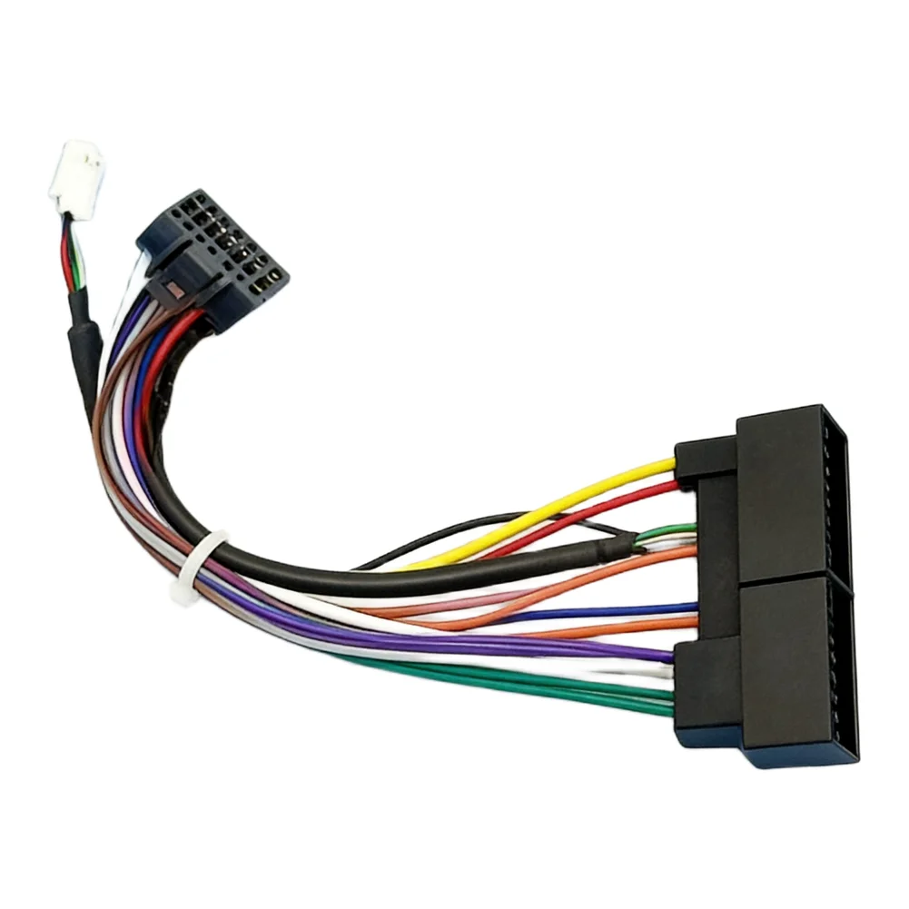 Car Stereo Power Cord 16 Pin Wiring Harness for Android Auto Adapter Fit For Hyundai Sonata 2009 2014 Veloster 2011 2017 Black
