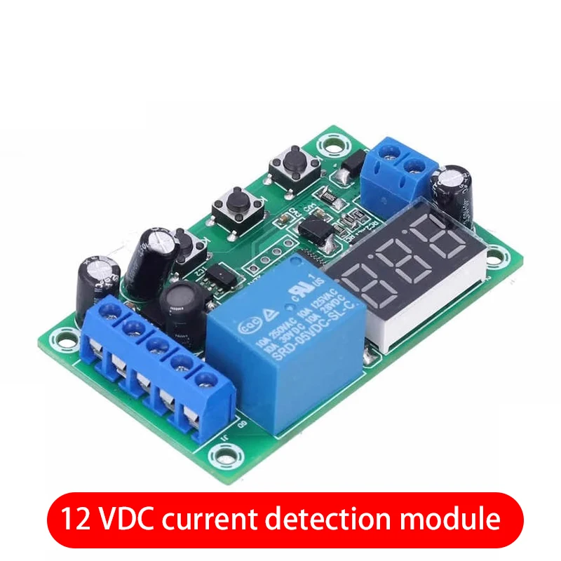 Módulo de detección de corriente CC YYI-2, controlador de interruptor de alarma de sobrecorriente, pantalla Digital, relé, protección de parada del Motor, 5V, 12V, 24V