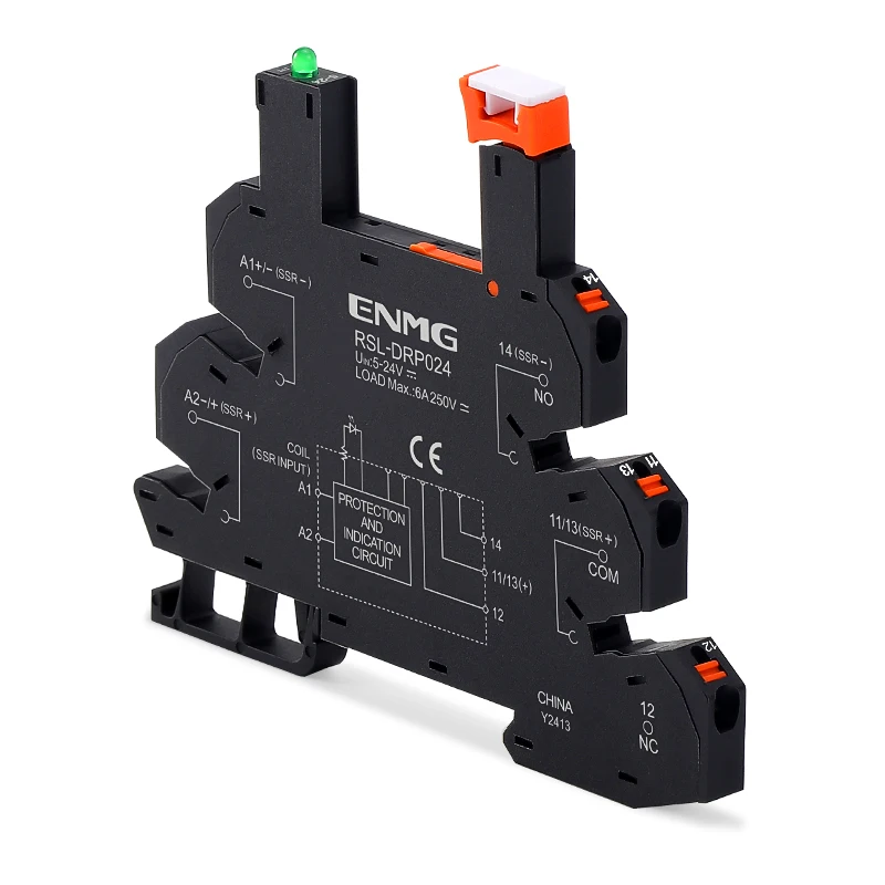 ENMG Thin Relay Base RSL-DRG DRS DRM DRP024 Solid State Relay Base - Black Blue Gray Compatible with Various Solid State Relays