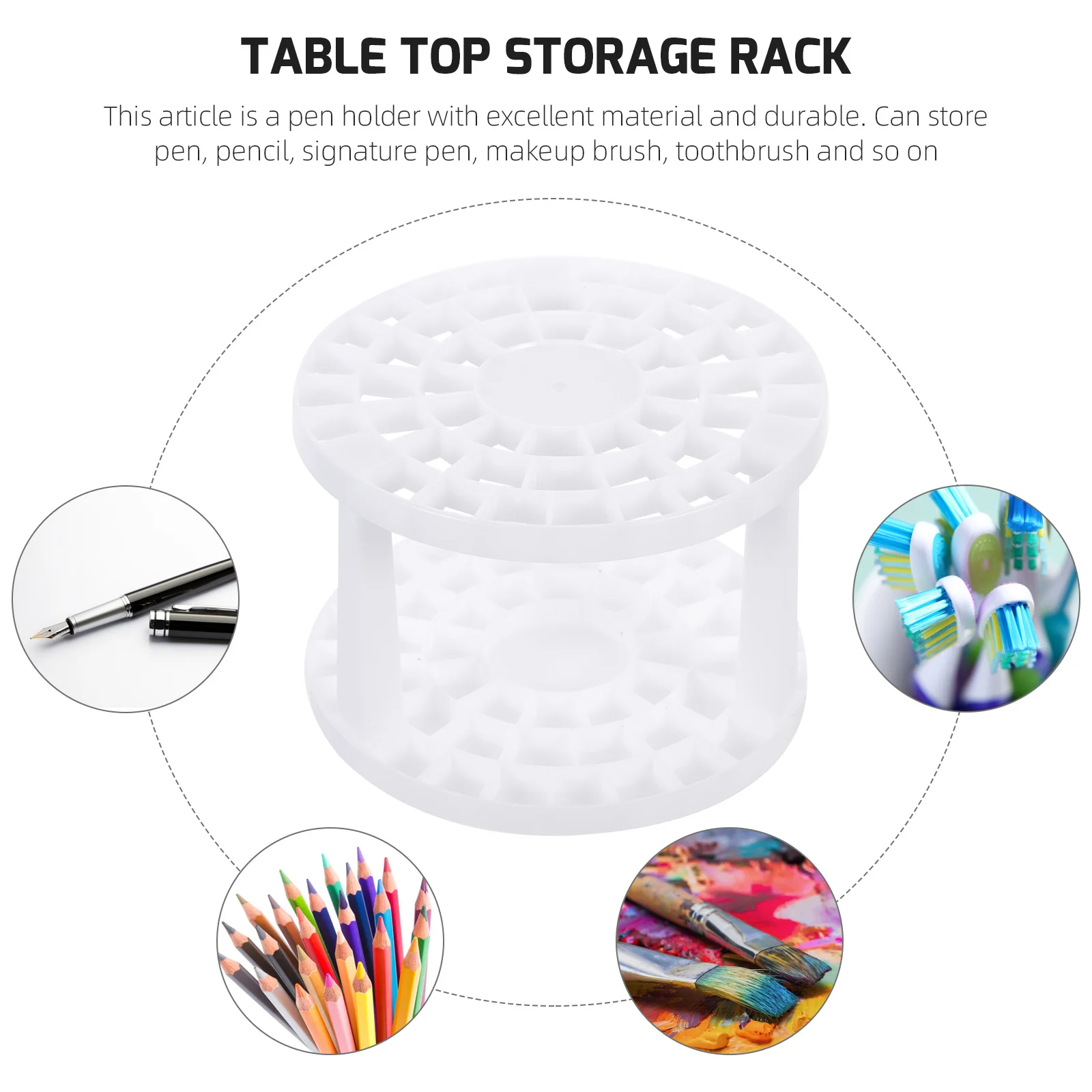 حامل قلم متعدد الوظائف 49 فتحة التصميم الإبداعي فرشاة قلم رصاص تخزين الرف لمكتب المدرسة المنزل سطح المكتب ديكور المنظم #5