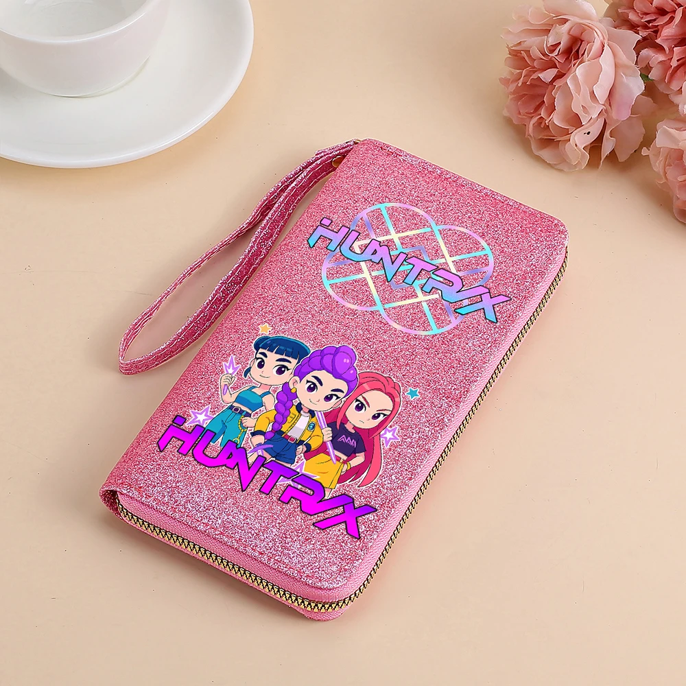 

KPop Demon Hunter Long Shine Wallet Large Capacity Mobile Card Wallet Fashion Cartoon Anime Pattern Wallet Friend Birthday Gift