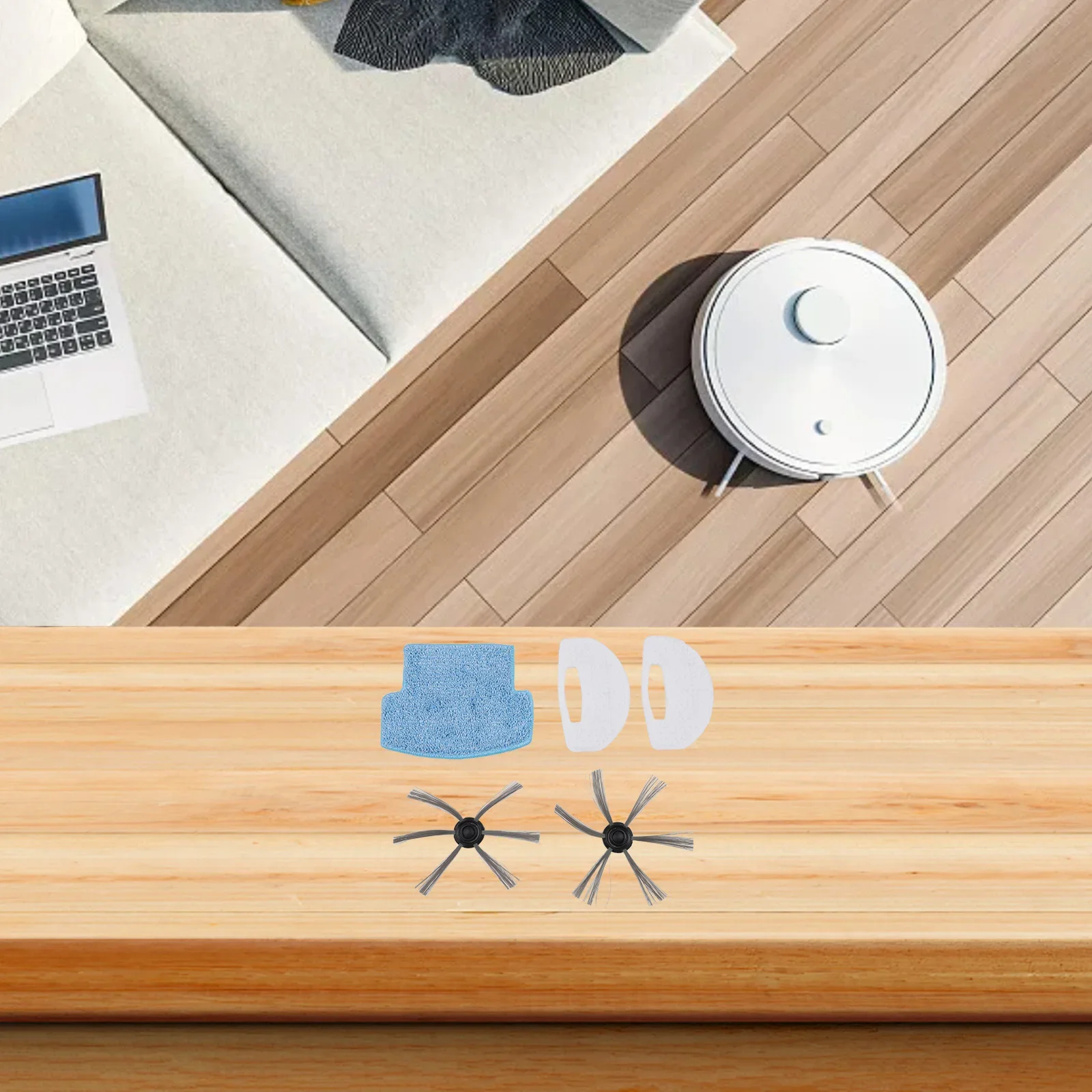 1 Filters 2 Mop Cloths 2 Side Brushes For WAP For W90 W95 W96 For ROBO Vacuum Cleaner Cleaning Appliance Accessories