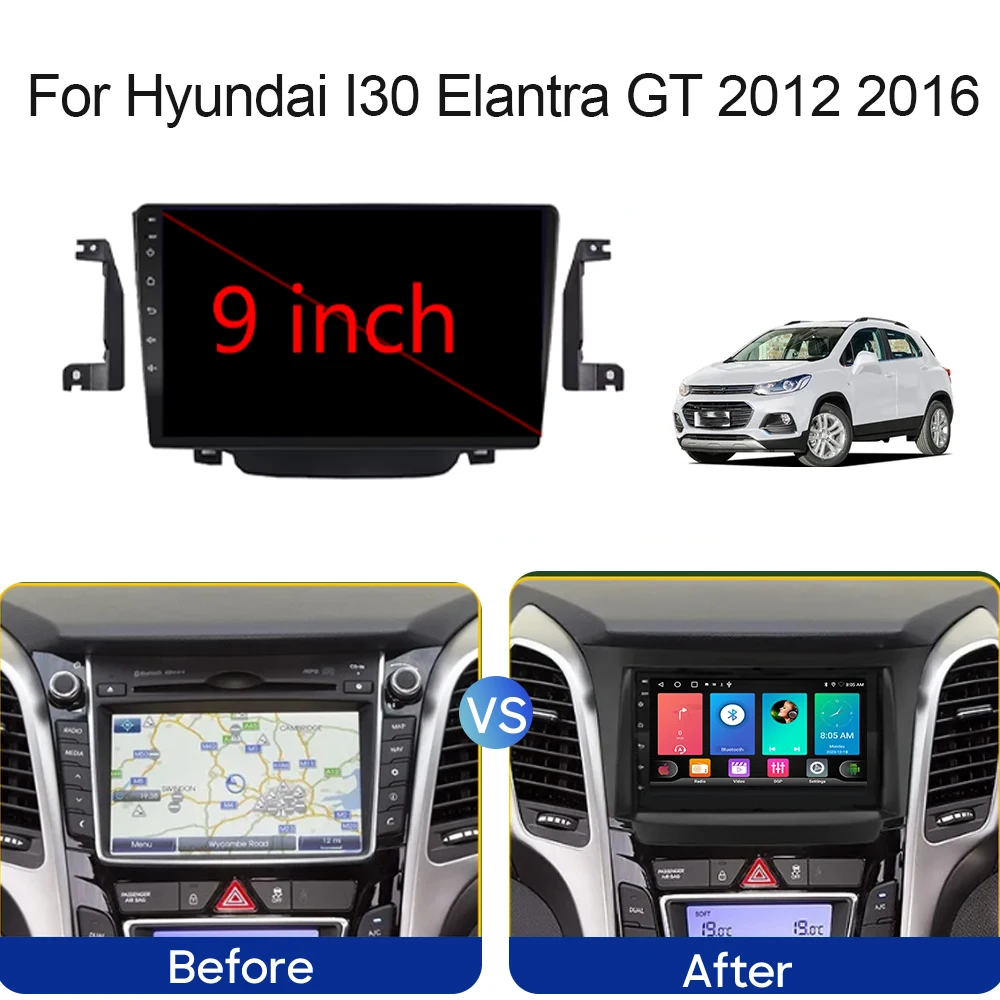 Car Radio Android 14 Multimedia Player GPS For Hyundai I30 Elantra GT 2011-2017 Carplay Android auto DVR DSP No 2 Din Stere DVD