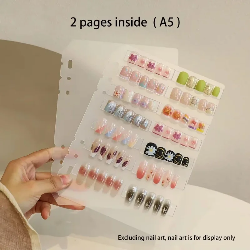 Nagelkunst-Aufbewahrungs- und Präsentationsalbum: DIY-Editor, einfaches Nagelkunst-Aufbewahrungswerkzeug, staubdicht, große Kapazität, Nagelkunst-Organizer – Detail 9