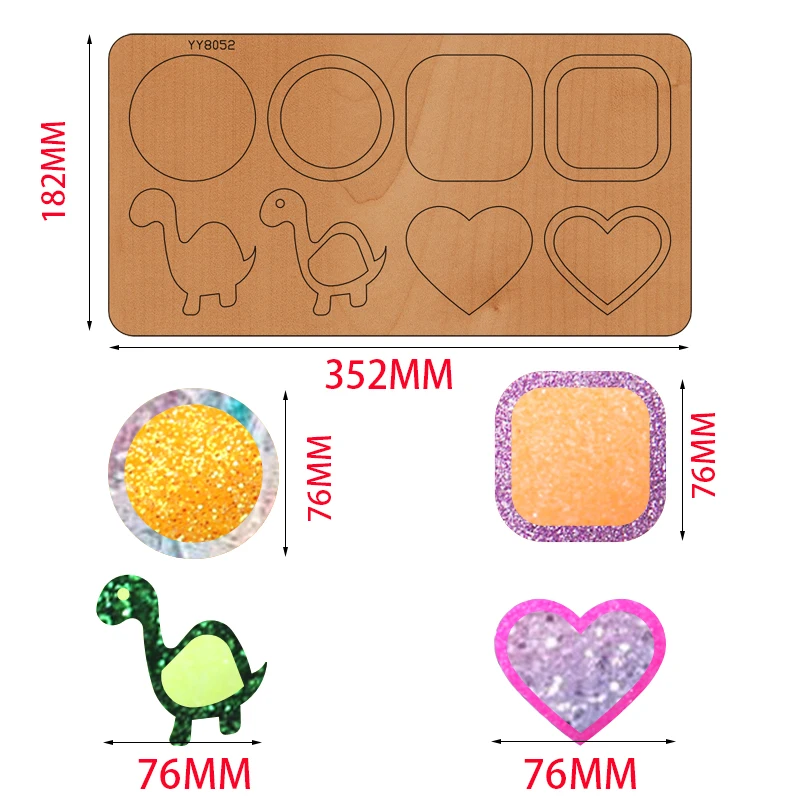 Dinosaur Shake Toy Heart-shaped, Flower,  mold knife model  is suitable for all cutting machines on the market die cuts