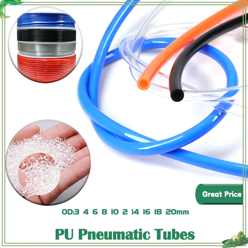 

PU Hose Pneumatic Tube Air Hose Polyurethane Pipe Air Component Hose 1~10m OD 3mm 4mm 6mm 8mm 10mm 12mm 14mm 16mm 18mm 20mm