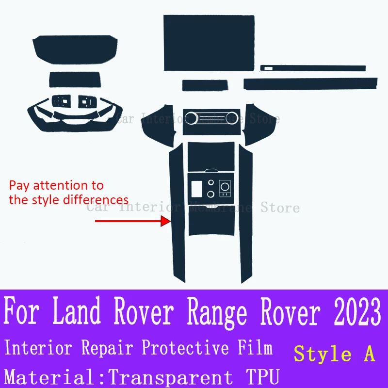 For Land Rover Range Rover 2023  TPU Car Gear Dashboard Gps Navigation Screen Sticker Car Interior Protective Film Anti-Scratch