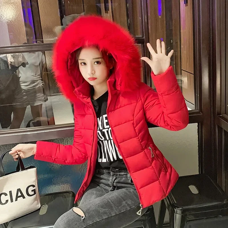 Hooded Parkas for Women Autumn Winter 2023 New Korean Fashion Thicken Warm Puffer Jackets Ladies Solid Casual Coats