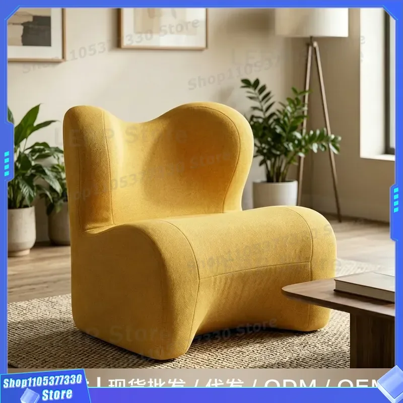 Nordic Small Sofa for Living Room Ergonomic Waist Support Reading Chair Simple Skeleton Free Design Compact Furniture Piece