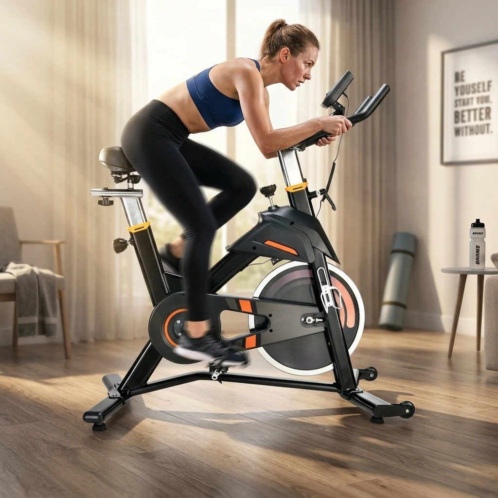 Commercial Spinning Bike Wool Felt Brake LCD Display Indoor Cardio Bodybuilding Exercise Bicycle
