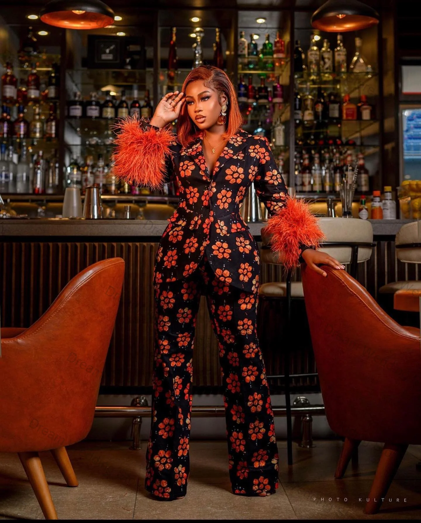 Luxury Feather Women Suit Set 2 Pcs Blazer+Pants Trousers Formal Office Lady Jacket Flower Customized Summer Wedding Prom Coat