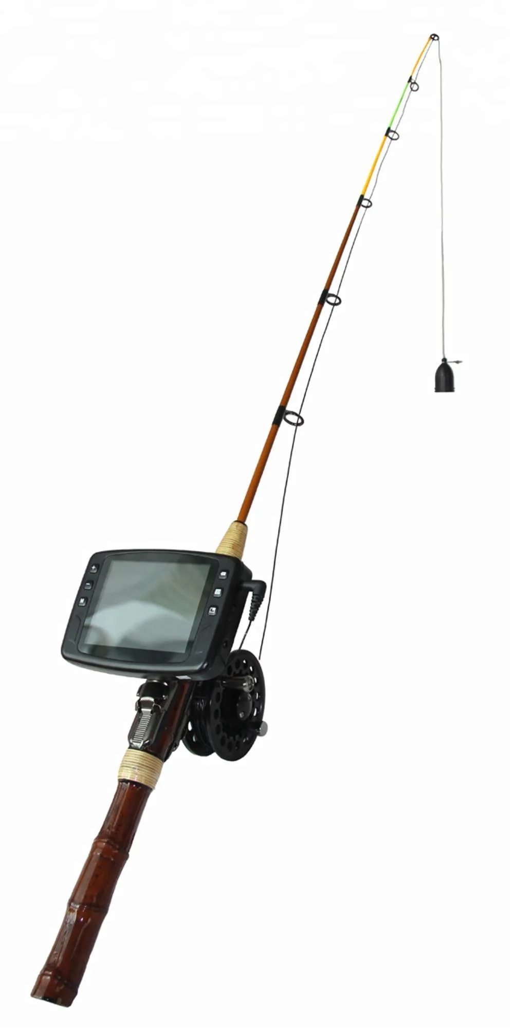 3.5 Inch Underwater Fish Finder Ultra Light 0.9m Ice Rod Removable 25M Line Solid Wood Paint Handle for Carp Sea