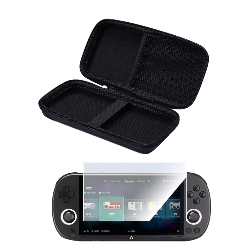 Portable EVA Carrying Bag for Trimui Smart Pro Accessories Handheld Game Console Screen Protector 9H HD Tempered Glass Film