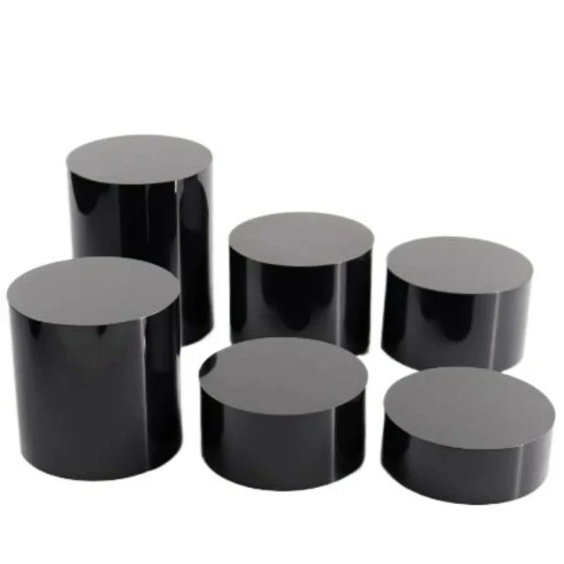 Black Acrylic Cylinder Display Stand 1Pcs for Jewelry Rack Doll Holder Cosmetic Case Display Tray Diameter 50mm/60mm/80mm