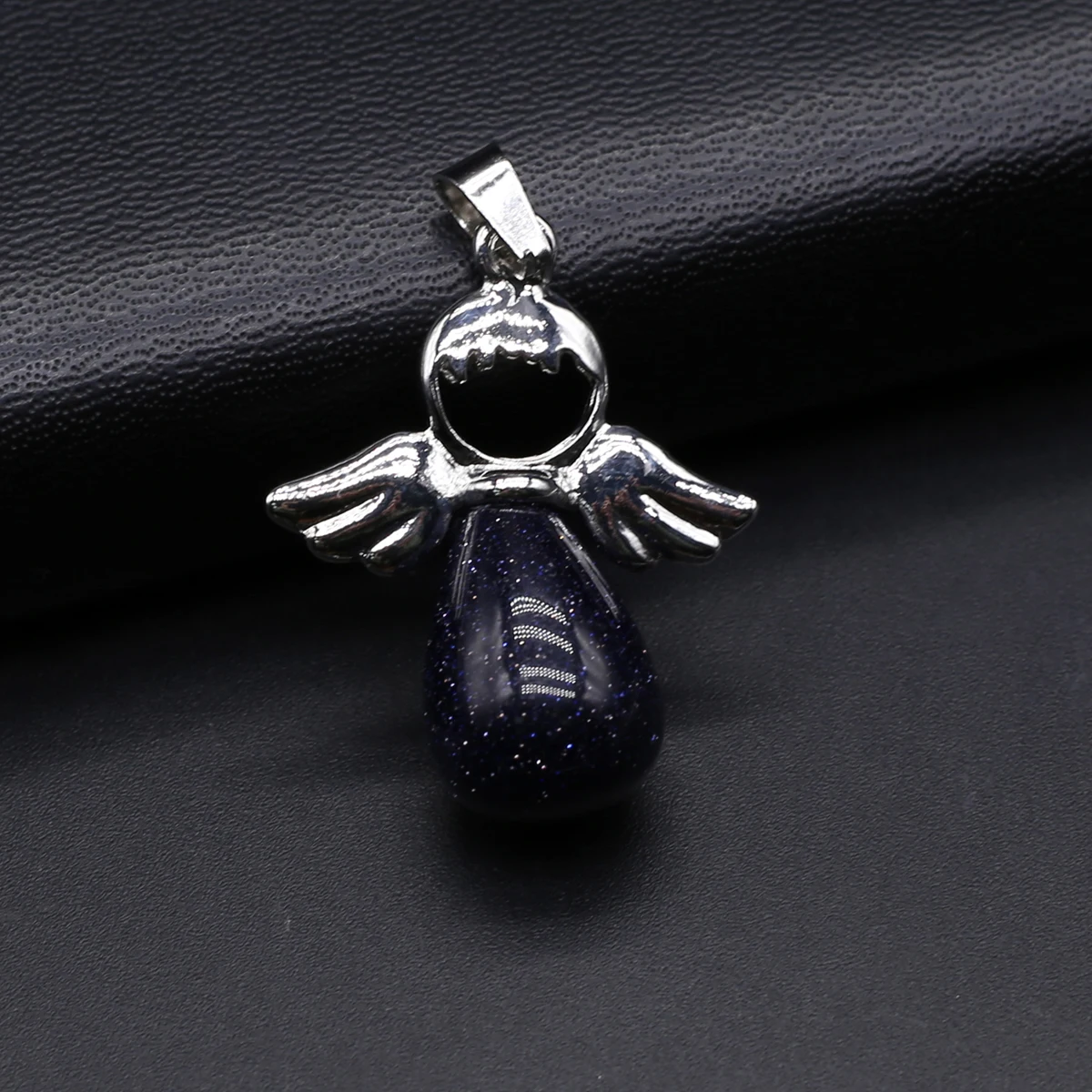 Angel Shaped Natural Stone Amethyst Sodalite Blue Turquoise Agate Pendant DIY Jewelry Production Necklace Earrings Accessories