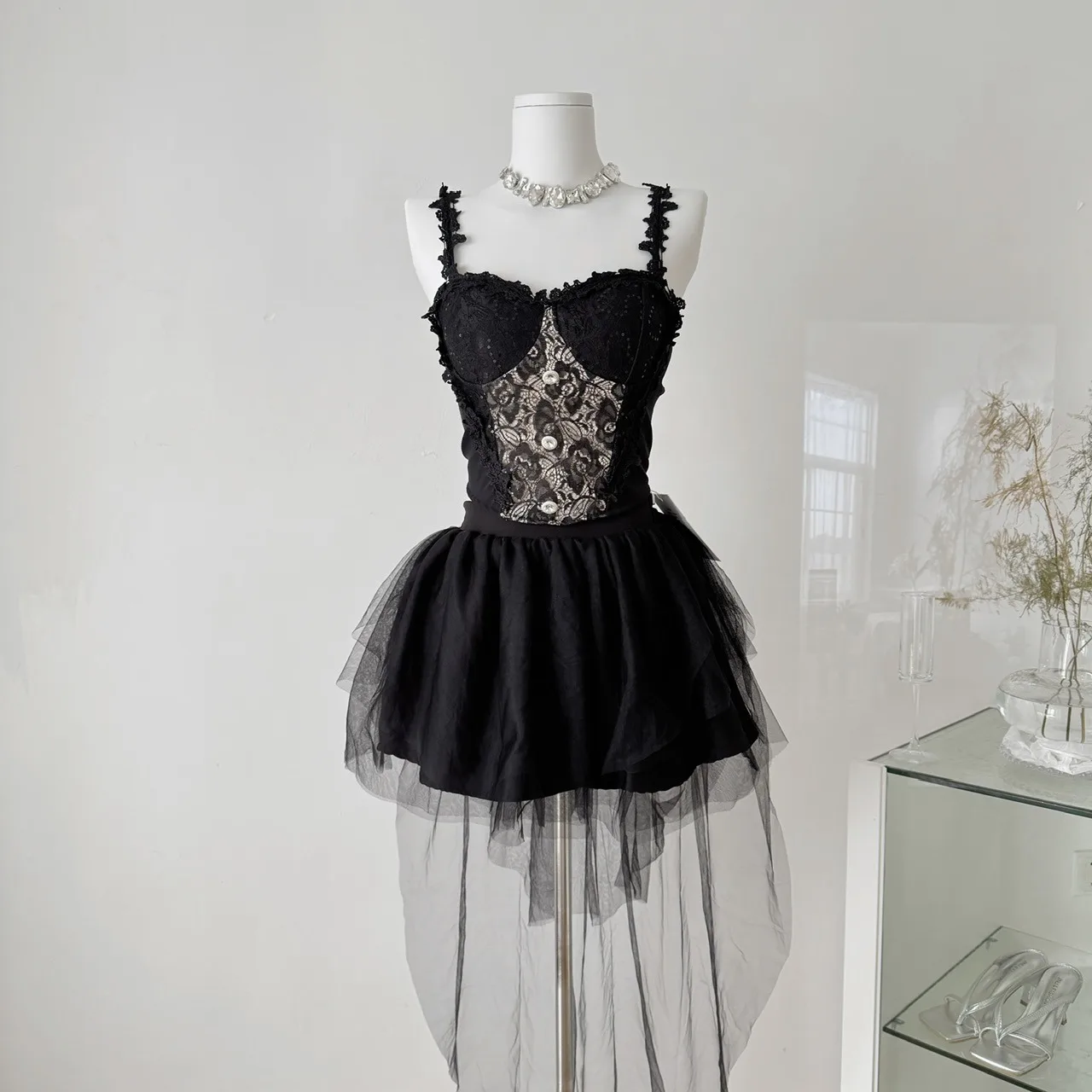 

Pure Desire Sle Lace Splicing High Waist ter Top And f Body Skirt Women's Faion Design Summer Outfit Set