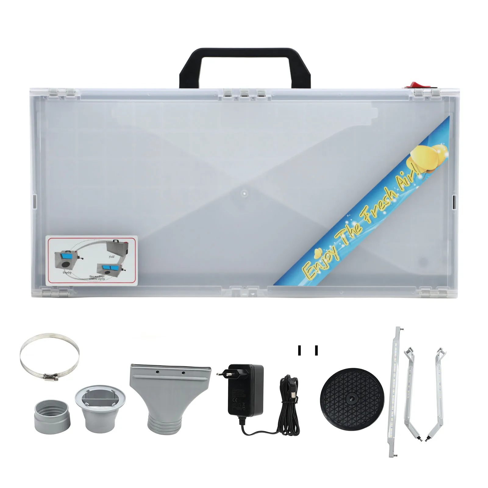 Portable Airbrush Spray Booth with LED Light Airbrush Craft Spray Booth for Painting Cake Craft Nails T Shirts