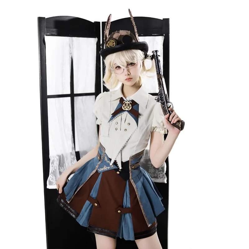 2026 New Streetwear Lolita Cute Girl Short-sleeved Shirt SK Waist Seal Three-piece Set Y2K Summer Sweet and Cool Womens Cos Sets