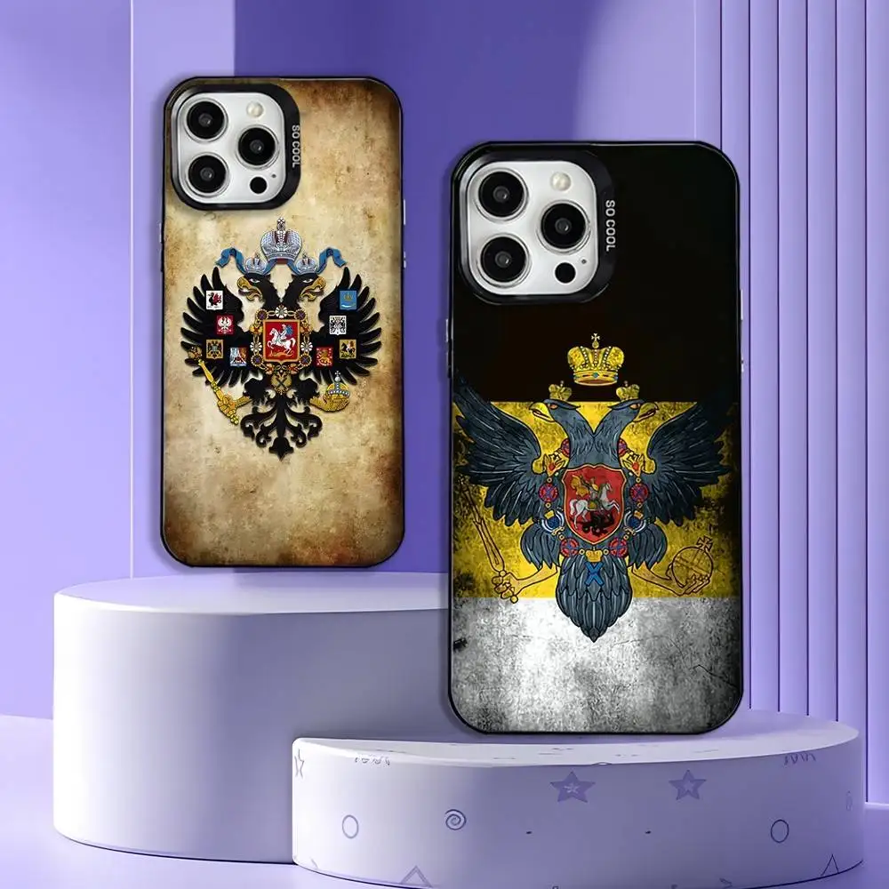 

Russia Russian Flags Poccnr Emblem Phone Case For iPhone 17,16,15,14,13,12,11,Pro,Max,Plus,E,Air,Mini Black Tpu Cover