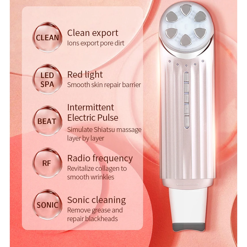 Multi Functional Ultrasonic Skin Scraper Beauty Device, Facial Blackhead Shovel Introduction Device, Household Pore Cleaner