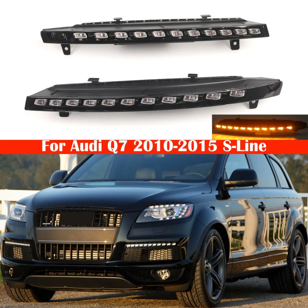 Front Bumper LED Daytime Running Lights 4L0953041E 4L0953042E For Audi Q7 2010 2012 2013 2014 2015 Sports Model