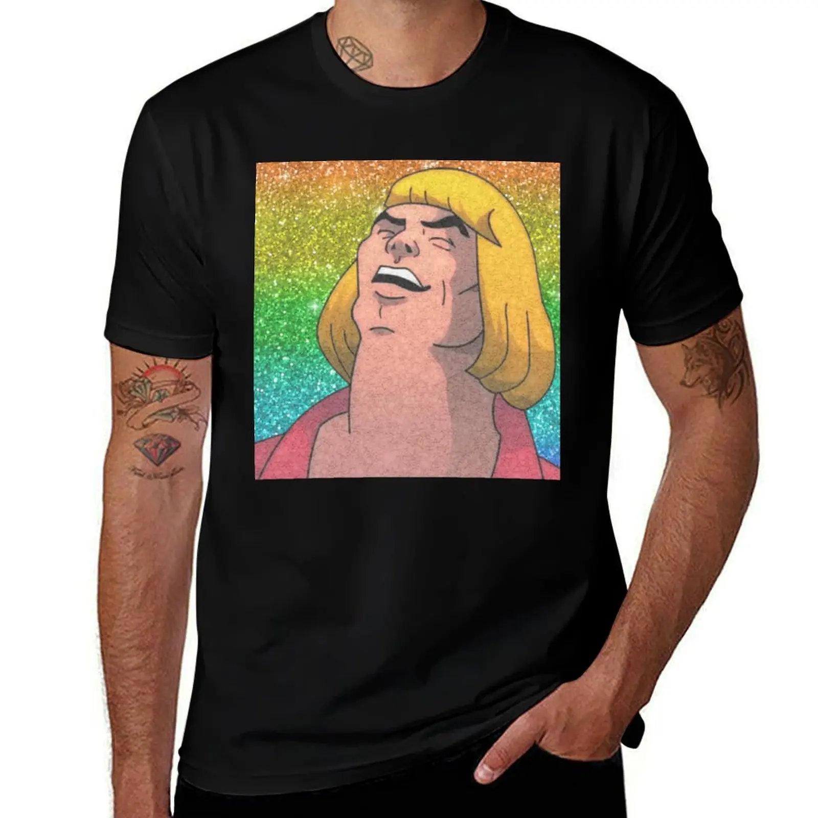 What's Going Onnnnnnn Rainbow Print T-Shirt custom t shirt sports fans mens designer t shirt