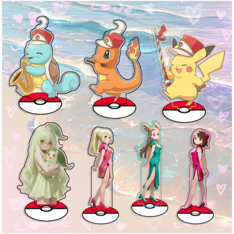 

Recycled Acrylic Standees for Pokemon Squirtle Charmander Qikachu Lillie Desk Decoration Decorative Creativity Cute Gift 15cm
