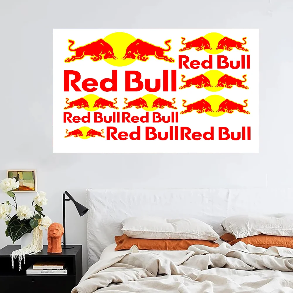 R-red Bull Logo Garage Decoration Custom Flag to Hang Decorative Flags for Rooms Flags and Banners Home Garden Outdoor Decor