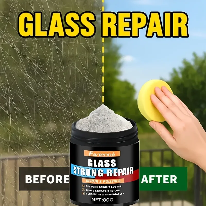 

Полировальная пудра Farienne 80G для профессиональной очистки стекол, удаления царапин с автомобильных стекол, универсальный восстановитель для окон и зеркал, средство для ухода за автомобилем