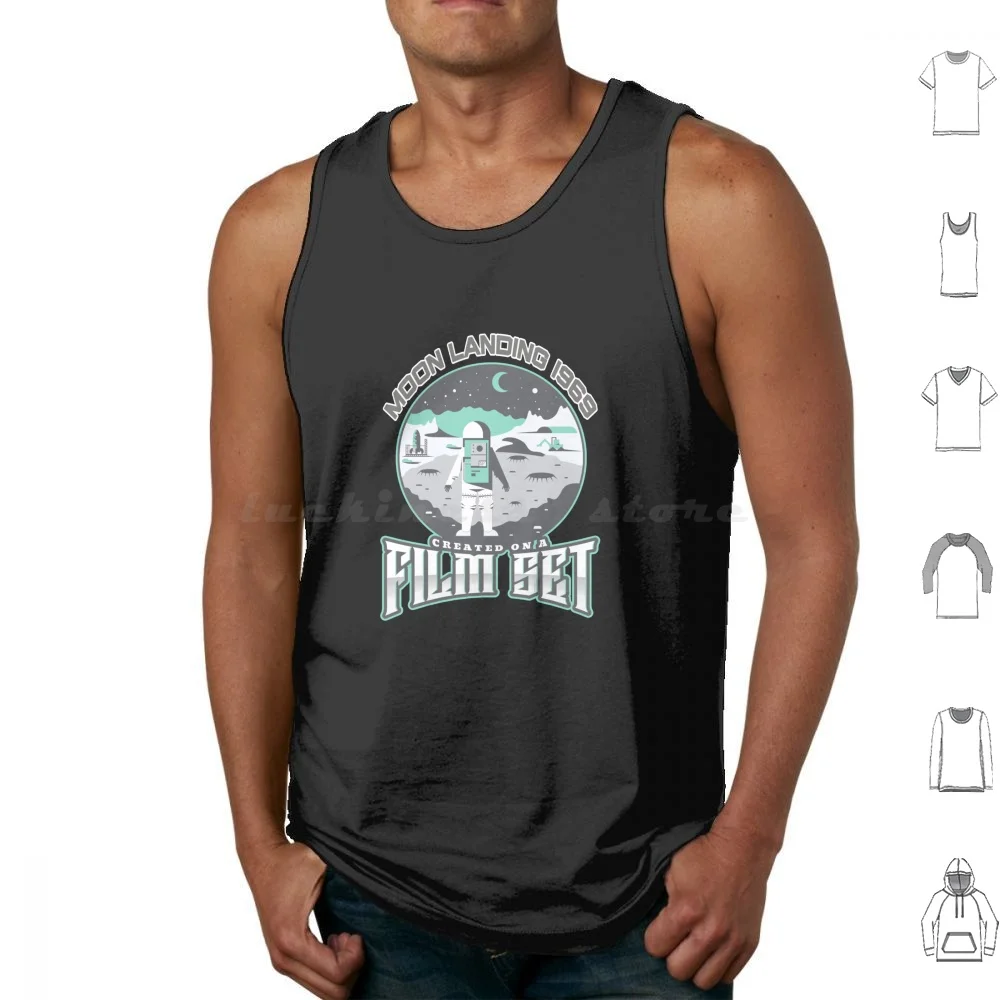 Hoax Moon Landing 1969-Created On A Film Set-Tank Tops Print Cotton Moon Astronaut Moon 1969 Hoax Film Set Film