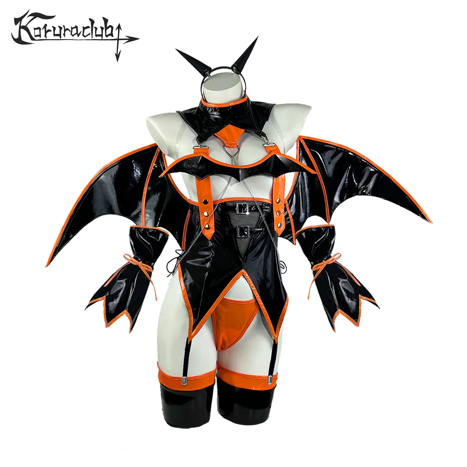 

KORURACLUB COSPLAY HALLOWEEN PUMPKIN WITCH COSTUME METAL PUNK PARTY DRAG SUIT