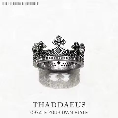 Royal Ring Crown Europe Style Victorian Fine Jewelry For Women Men Summer Brand New Vintage Kings Pure 925 Sterling Silver Gift