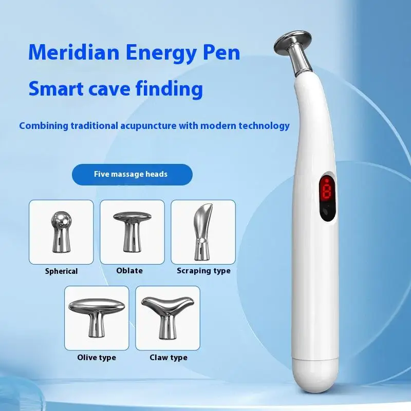 5 IN 1 Smart Pulse Meridian Energy Pen Electronic Acupuncture Massage Pen Pain Relief Microcurrent Pulse Muscle Massage Stick